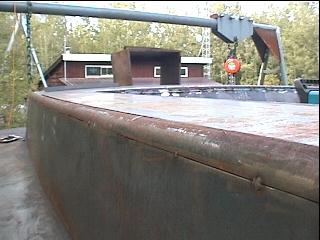 Grinding below keel at stem